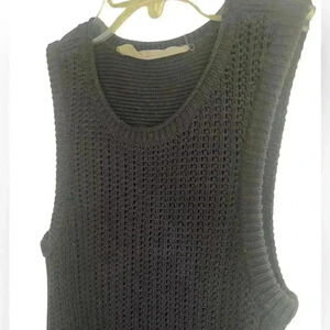 Athleta Knit Navy Blue Tank Top High-Low Hem Size XS